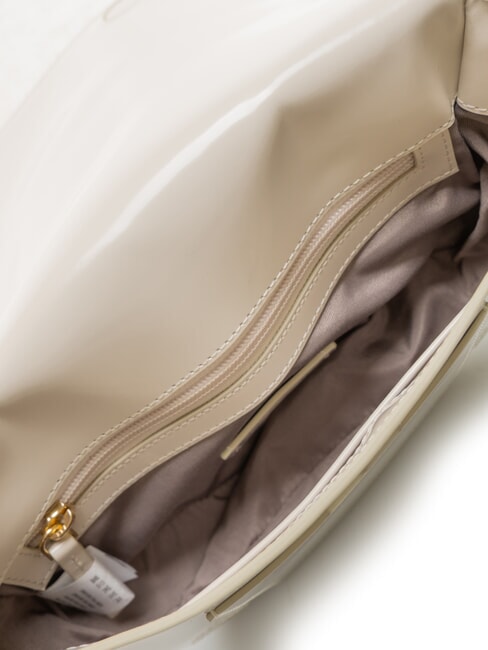 KORA Geanta din piele cu clapa fildeș alb - Genți femei