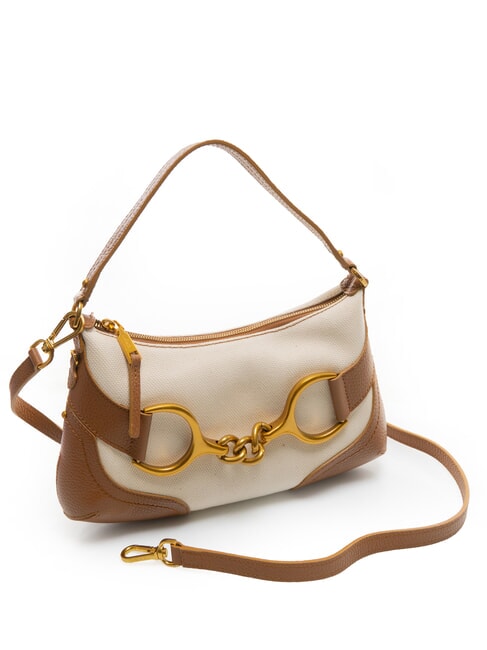 CECILIA Geantă de umăr din pânză cu curea de umăr PIELE - Genți femei