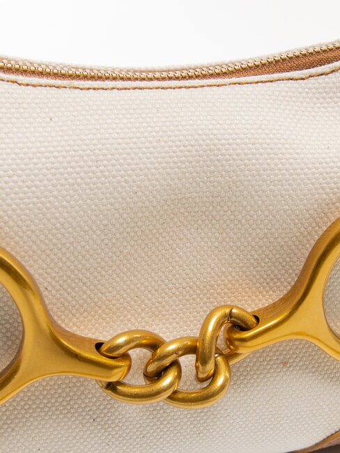 CECILIA Geantă de umăr din pânză cu curea de umăr PIELE - Genți femei