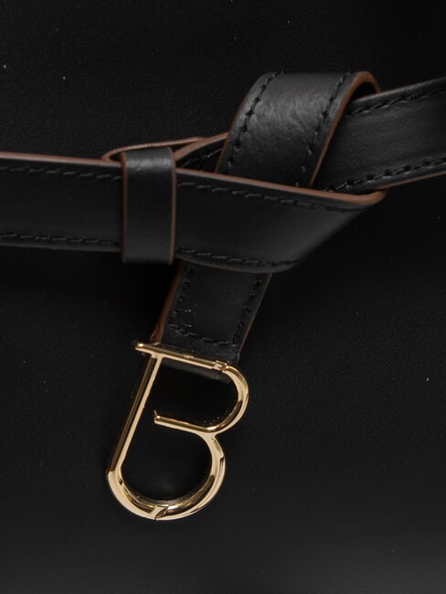 AMELIA Geanta de mana din piele cu farmec negru - Genți femei