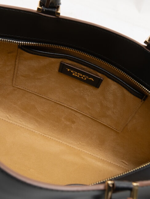 AMELIA Geanta de mana din piele cu farmec negru - Genți femei