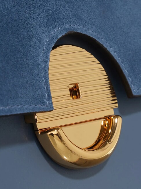 SFERA Geanta de umar din piele cu clapa denim - Genți femei