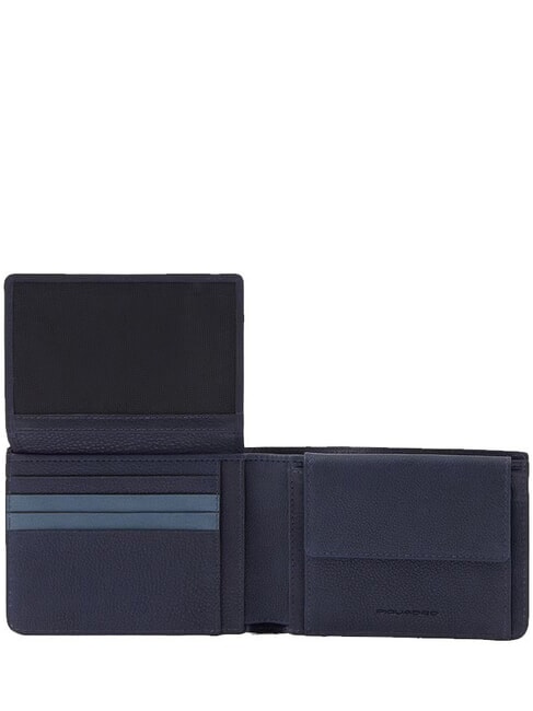 PAAVO Portofel din piele cu clapă albastru - Portofele bărbați