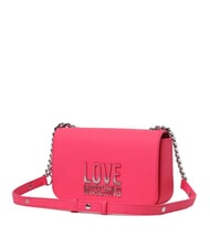 LOVE MOSCHINO LETTERING BICOLOR Geanta de umar fucsie - Genți femei - 2