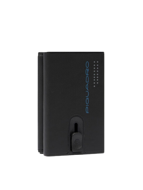 URBAN Portofel compact din piele cu glisor negru grigiongr - Portofele bărbați