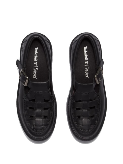 STONE STREET BUCKLE Pantof cu platforma din piele negru plin de cereale - Pantofi femei