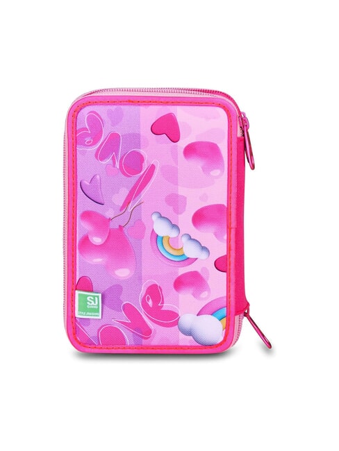 FLYUNICORN GIRL Trusa cu 3 fermoar completă cu trusa școlară fuxiafluo - Penare și accesorii