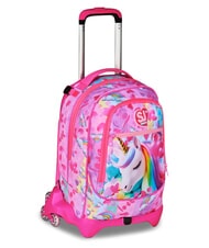 SJGANG FLYUNICORN GIRL 3WD Troler rucsac detasabil, 3 roti fuxiafluo - Rucsacuri cu role - 2