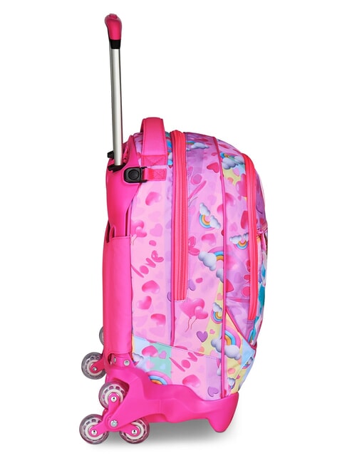FLYUNICORN GIRL 3WD Troler rucsac detasabil, 3 roti fuxiafluo - Rucsacuri cu role