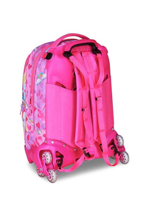 FLYUNICORN GIRL 3WD Troler rucsac detasabil, 3 roti fuxiafluo - Rucsacuri cu role