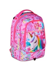 SJGANG FLYUNICORN GIRL 3WD Troler rucsac detasabil, 3 roti fuxiafluo - Rucsacuri cu role - 6
