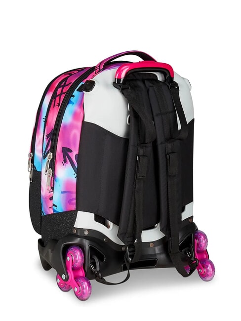 PAINT GIRL JACK 3WD Troler 2 rucsacuri detasabile, 3 roti ROSU RODAMINĂ - Rucsacuri cu role