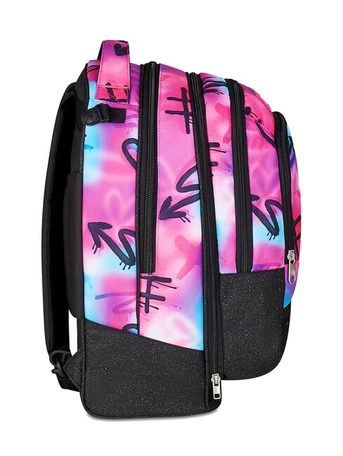 PAINT GIRL JACK 3WD Troler 2 rucsacuri detasabile, 3 roti ROSU RODAMINĂ - Rucsacuri cu role