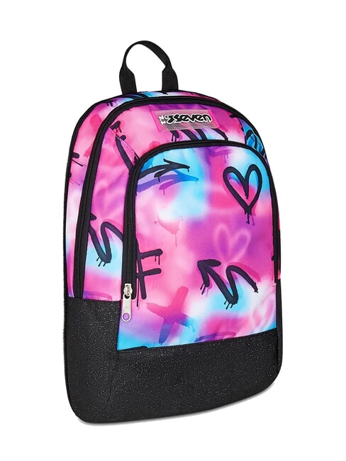 PAINT GIRL JACK 3WD Troler 2 rucsacuri detasabile, 3 roti ROSU RODAMINĂ - Rucsacuri cu role