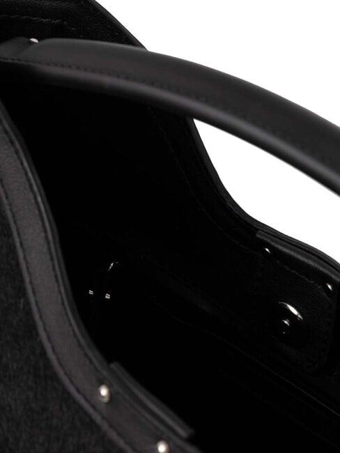 AURORA Geanta de mana cu efect de piele de cal negru - Genți femei