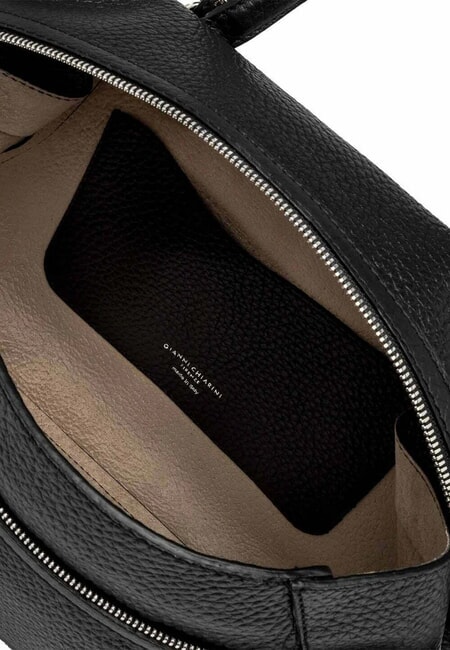 GILDA Geanta de umar din piele ciocanita negru - Genți femei