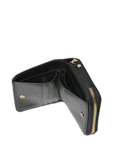 WALLETS VACCHETTA CALF Portofel mic din piele netedă negru - Portofele femei