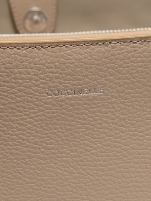 SWAP Geantă tote din piele ciocanată roz pudră - Genți femei