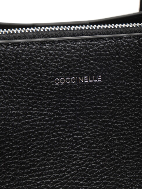 SWAP Geantă tote din piele ciocanată negru - Genți femei