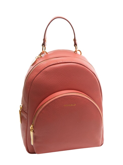 ALPHA Rucsac din piele ciocanita cu buzunar oală - Genți femei