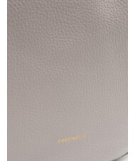 COCCINELLE ALPHA Geanta de umar din piele ciocanita gri deschis - Genți femei - 5