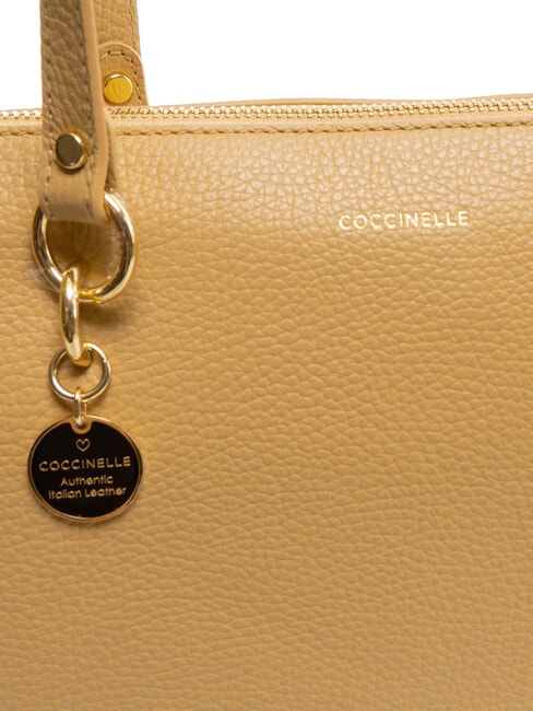 ALPHA Geanta de cumparaturi din piele ciocanita bej proaspăt - Genți femei