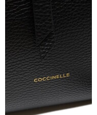 COCCINELLE ALBA Geantă tote din piele ciocanată negru - Genți femei - 6