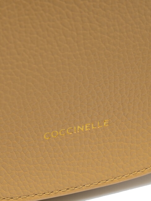 ALPHA Geanta de umar mini din piele ciocanita bej proaspăt - Genți femei