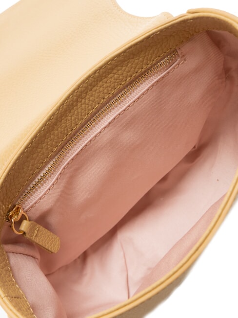 ALPHA Geanta de umar mini din piele ciocanita bej proaspăt - Genți femei