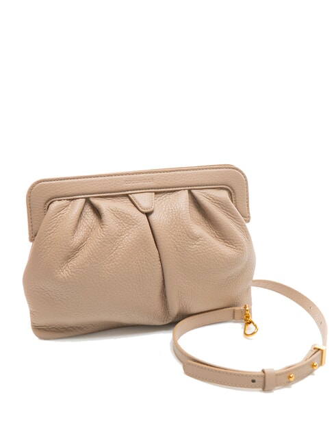 DILETTA SOFT Pocheta din piele ciocanita roz pudră - Genți femei