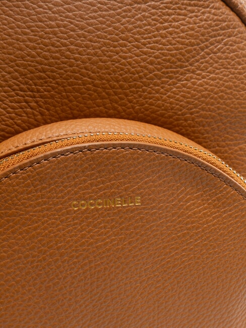 ALPHA Rucsac din piele ciocanita cu buzunar CUIR - Genți femei