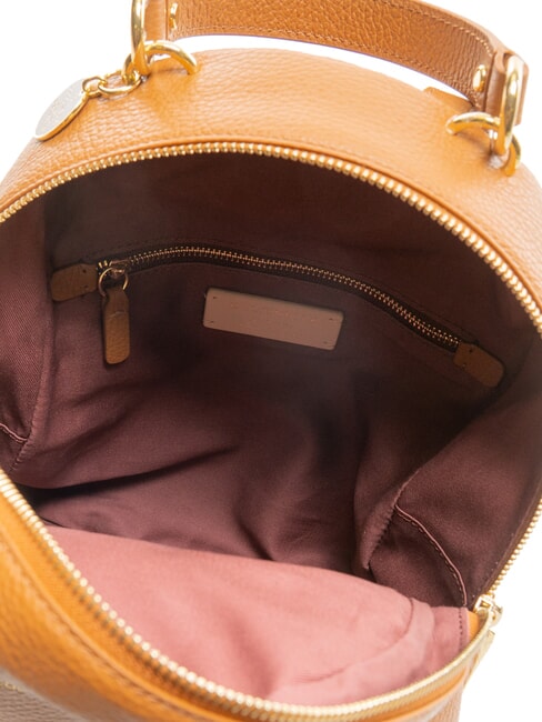 ALPHA Rucsac din piele ciocanita cu buzunar CUIR - Genți femei