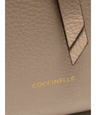 COCCINELLE ALBA Geantă tote din piele ciocanată roz pudră - Genți femei - 5
