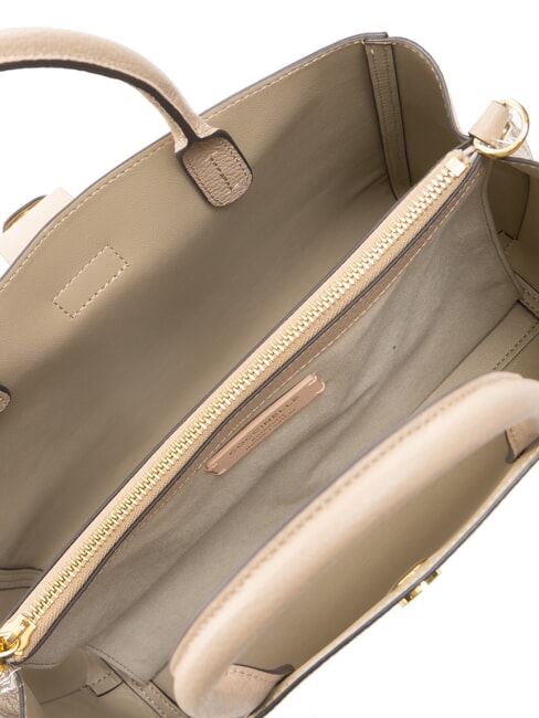 ALBA Geantă tote din piele ciocanată roz pudră - Genți femei