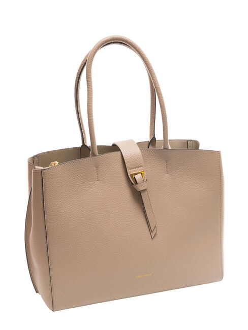 ALBA Geanta de umar din piele ciocanita roz pudră - Genți femei