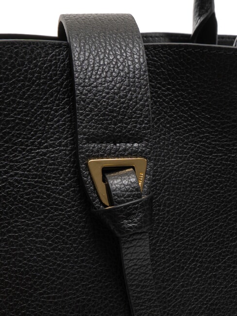 ALBA Geanta de umar din piele ciocanita negru - Genți femei