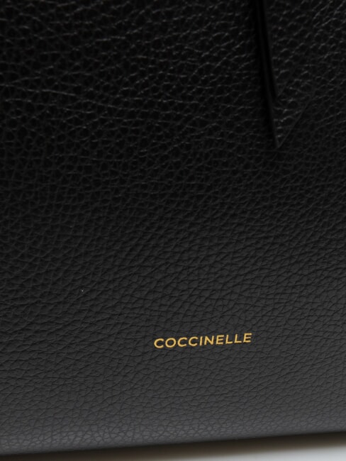 ALBA Geanta de umar din piele ciocanita negru - Genți femei