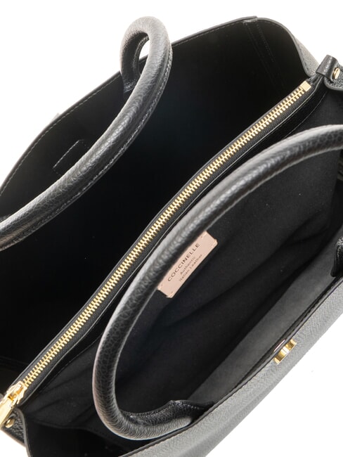 ALBA Geanta de umar din piele ciocanita negru - Genți femei