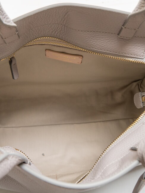 KLICHE Geanta de mana din piele ciocanita gri deschis - Genți femei