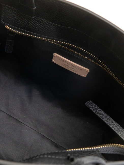 KLICHE Geanta de mana din piele ciocanita negru - Genți femei