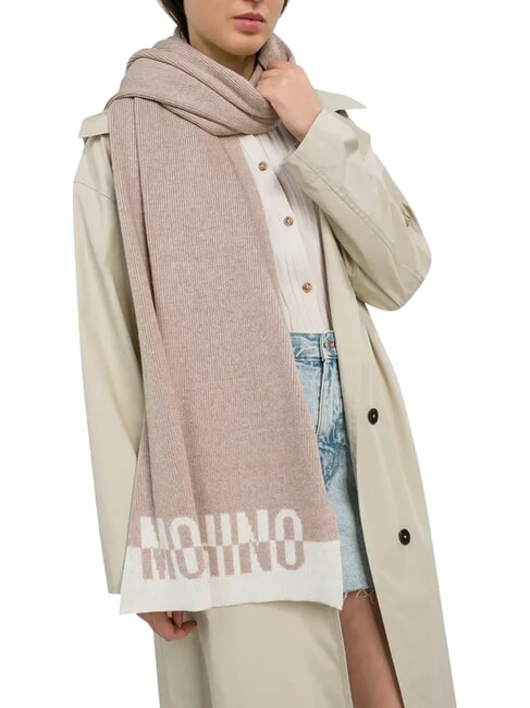 BICOLOR Eșarfă cu logo bej - Eșarfe