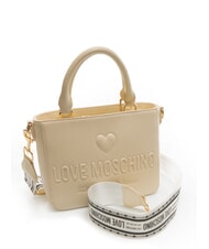 LOVE MOSCHINO MADE WITH LOVE Geantă de mână mini, cu curea de umăr fildeş - Genți femei - 2