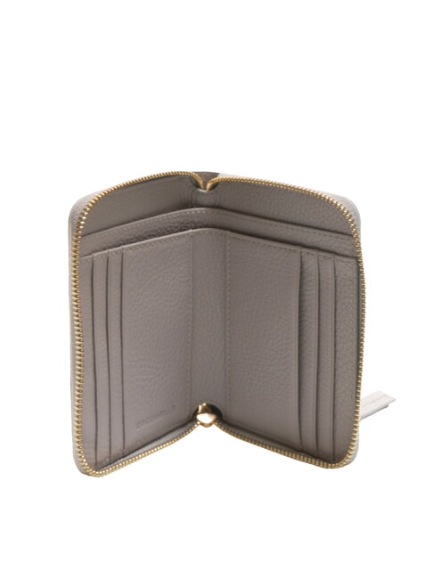 VOILE Portofel mediu din piele cu fermoar gri deschis - Portofele femei