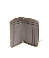 COCCINELLE VOILE Portofel mediu din piele cu fermoar gri deschis - Portofele femei - 2