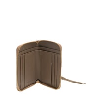 COCCINELLE VOILE Portofel mediu din piele cu fermoar taupe cald - Portofele femei - 2