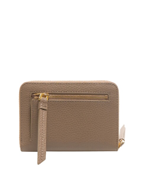 VOILE Portofel mediu din piele cu fermoar taupe cald - Portofele femei