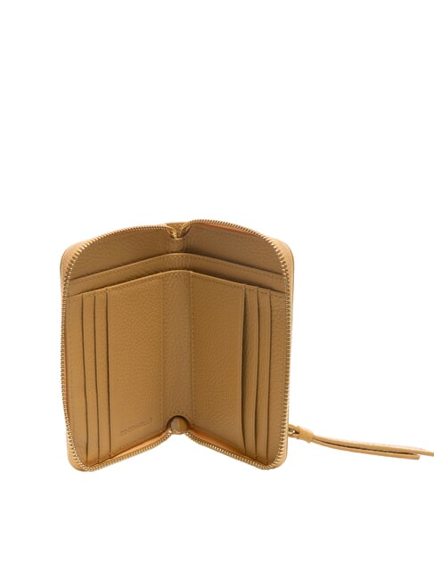 VOILE Portofel mediu din piele cu fermoar bej proaspăt - Portofele femei