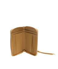 COCCINELLE VOILE Portofel mediu din piele cu fermoar bej proaspăt - Portofele femei - 2