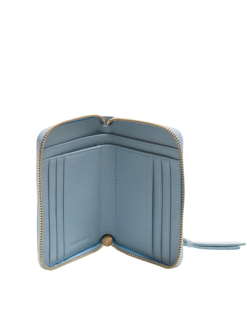 VOILE Portofel mediu din piele cu fermoar ceață albastră - Portofele femei