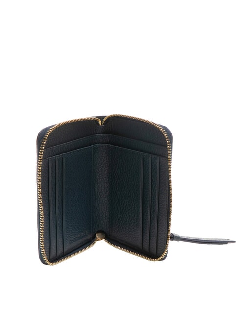 VOILE Portofel mediu din piele cu fermoar albastru miezul nopții - Portofele femei